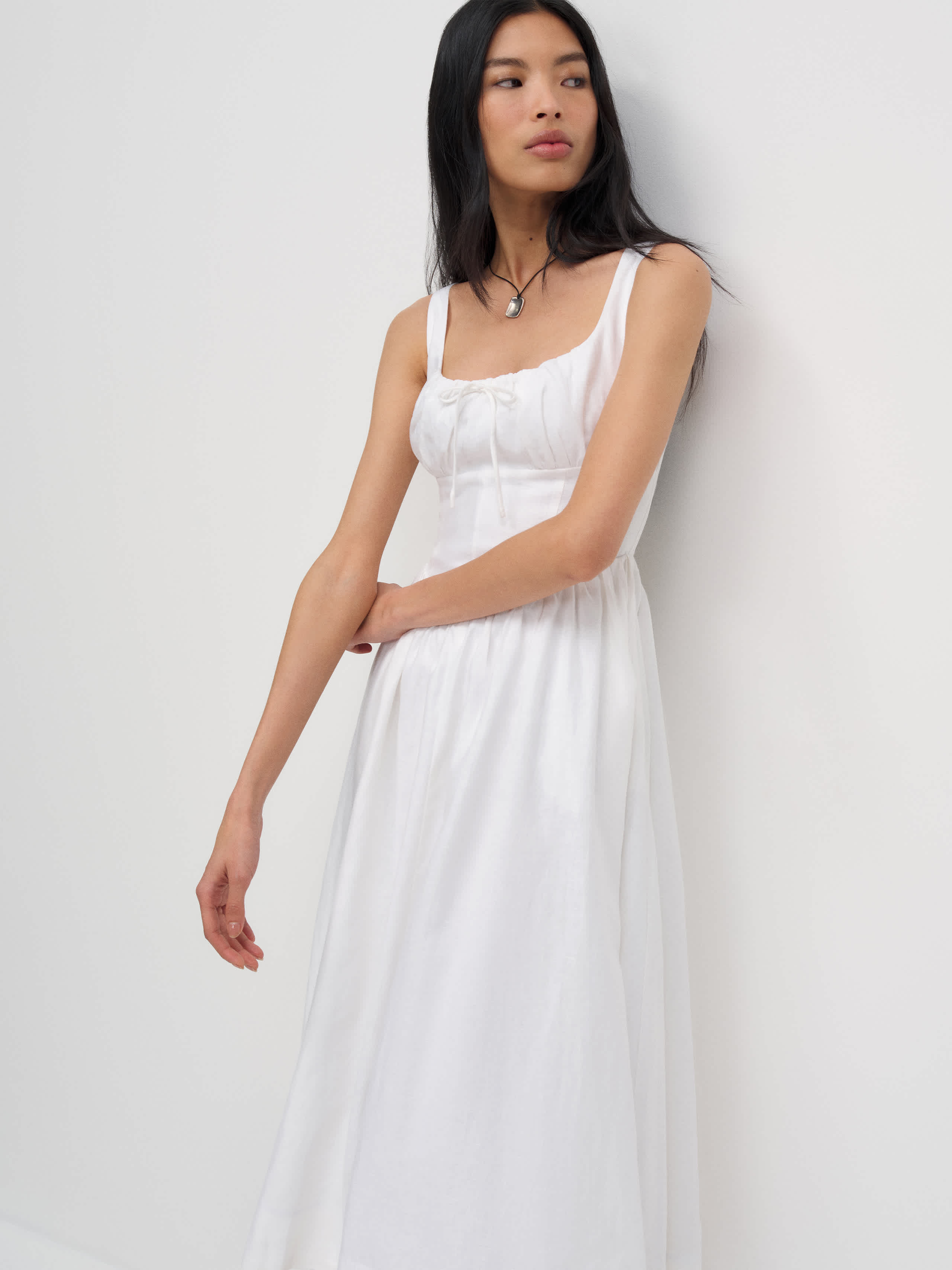 Petites Balia Linen Dress
